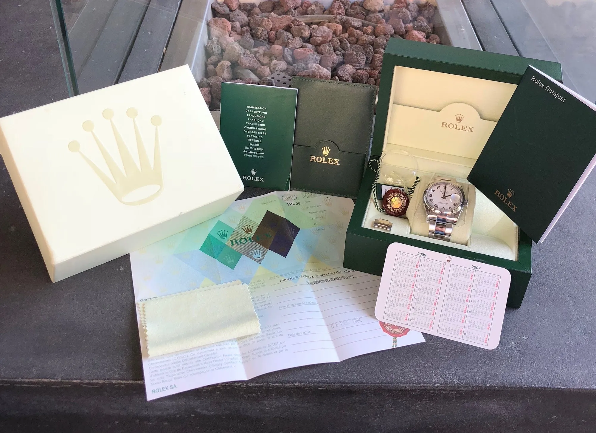 Rolex Datejust 116200 Oyster Perpetual White Roman 36mm Wristwatch Box & Papers