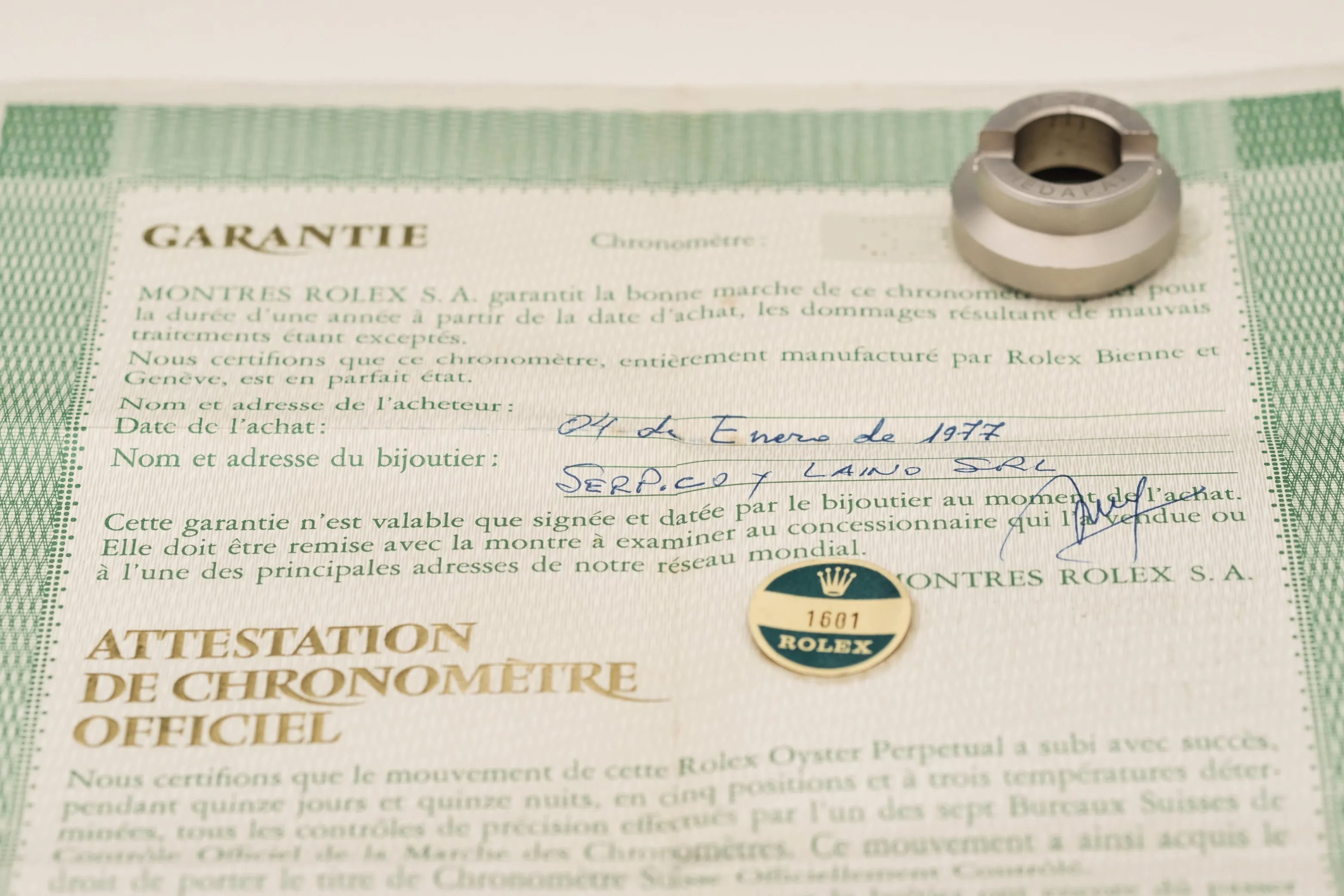 Rolex Datejust 1601 Blue Sigma Dial w/Papers - 1973