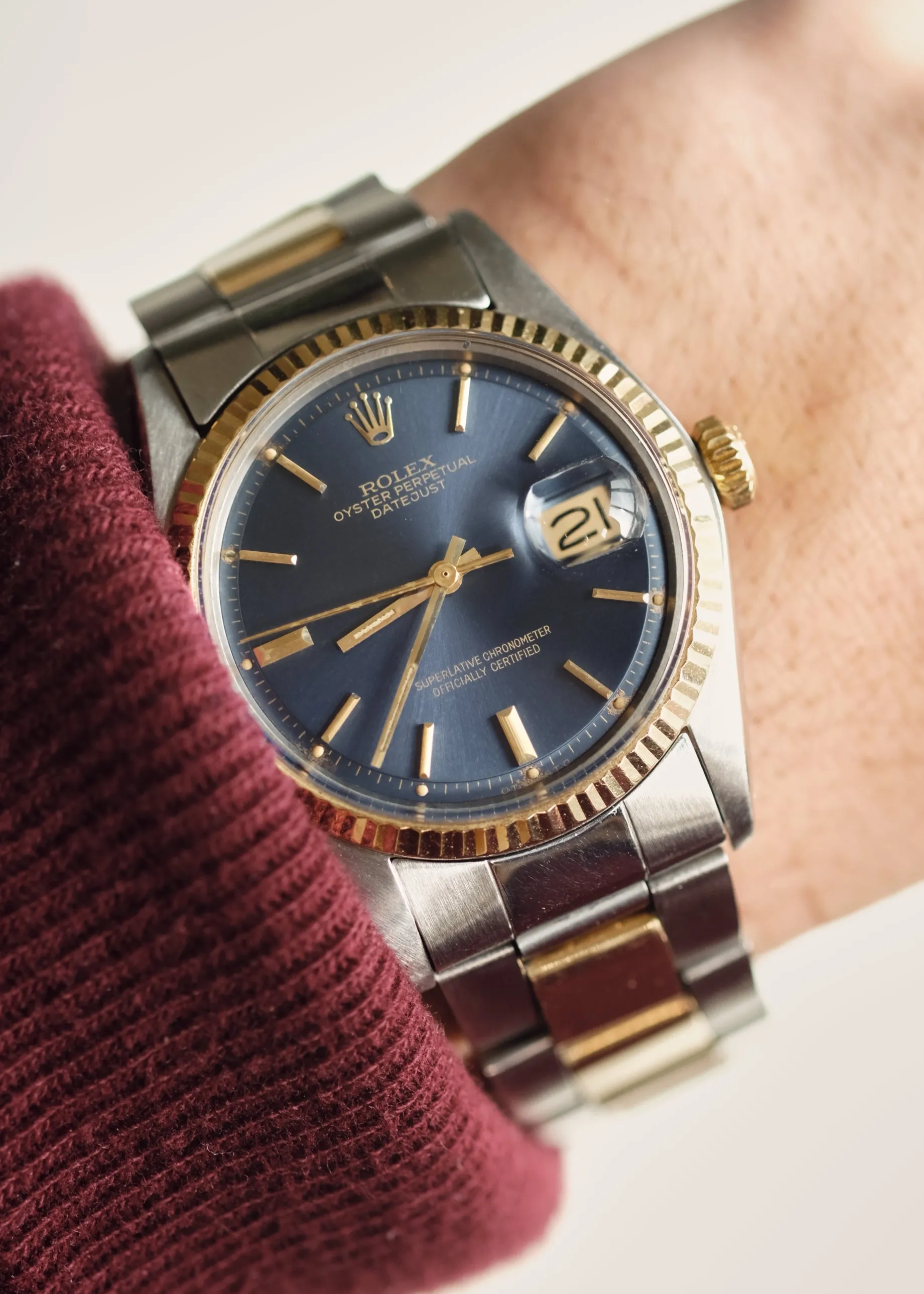 Rolex Datejust 1601 Blue Sigma Dial w/Papers - 1973
