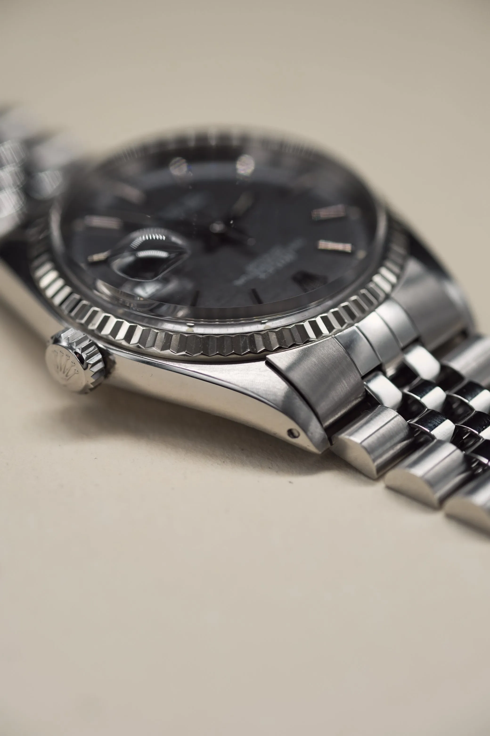 Rolex Datejust 1601 Grey Linen Sigma Door Stop Dial - 1973 w/Service Card