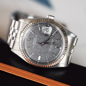 Rolex Datejust 1601 Grey Linen Sigma Door Stop Dial - 1973 w/Service Card