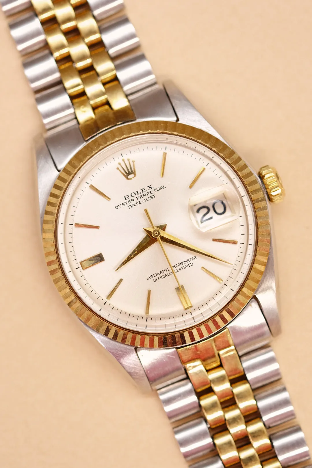 Rolex Datejust 1601 Silver Door Stop Marker Dial - 1963