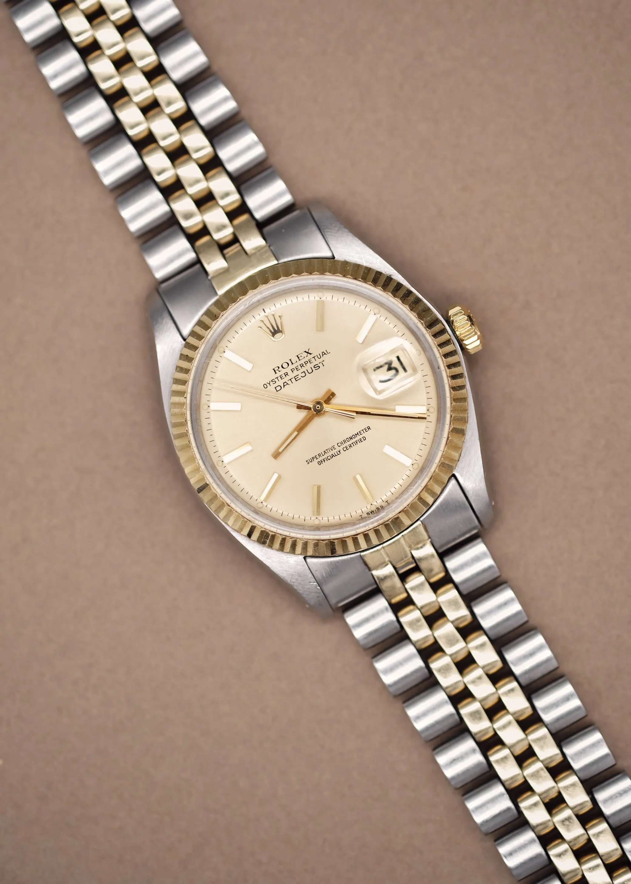 Rolex Datejust 1601 Two-Tone Cream Patina Dial - 1973