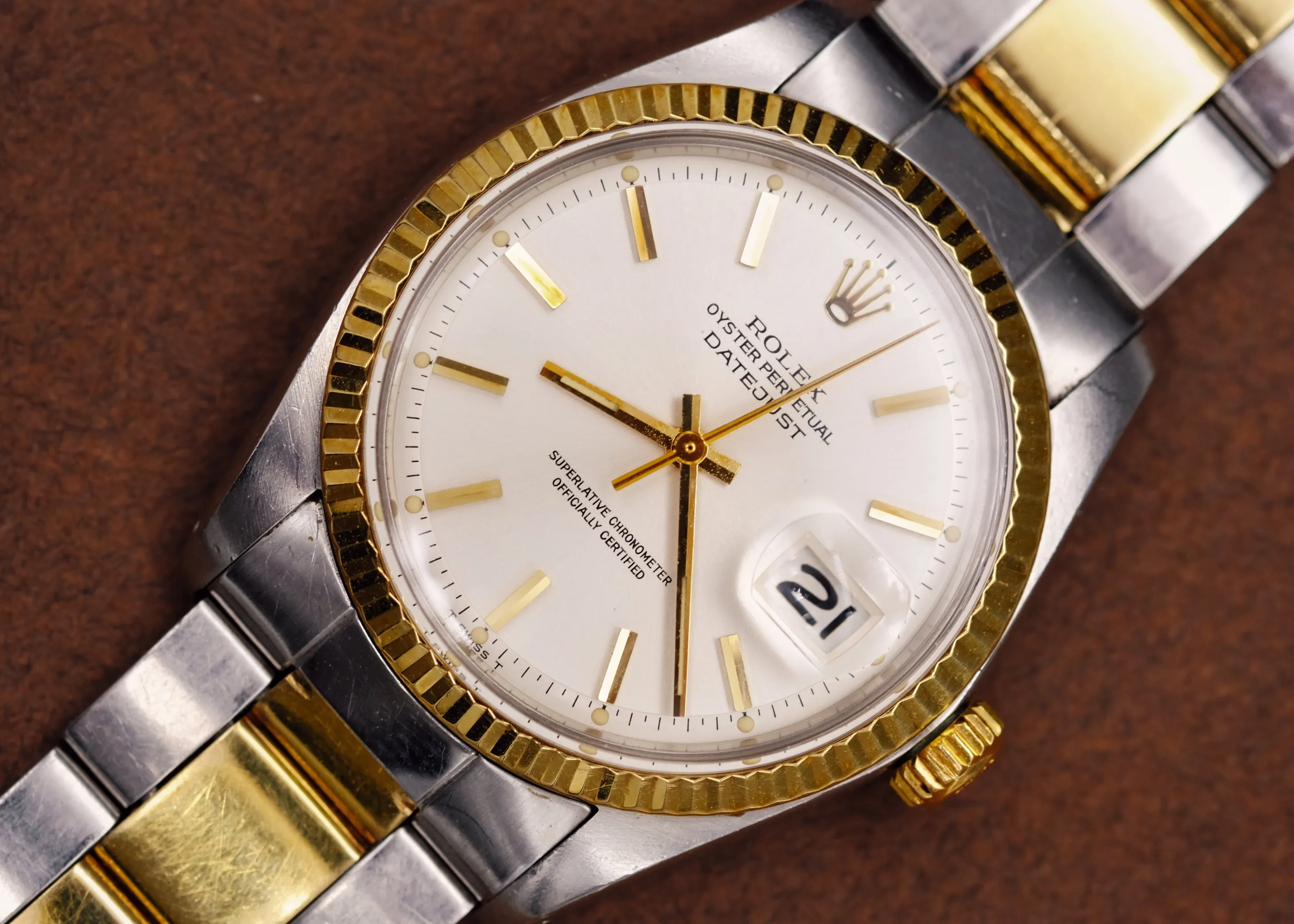 Rolex Datejust 1601 Two Tone Silver Dial Box & Papers - 1974