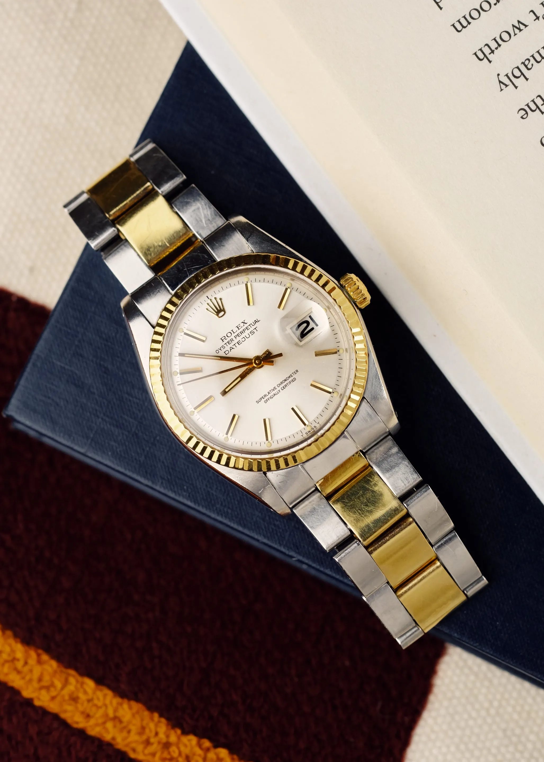 Rolex Datejust 1601 Two Tone Silver Dial Box & Papers - 1974