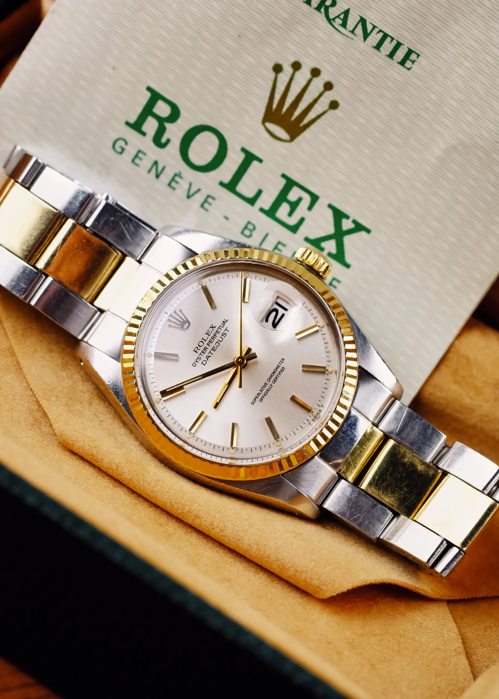 Rolex Datejust 1601 Two Tone Silver Dial Box & Papers - 1974
