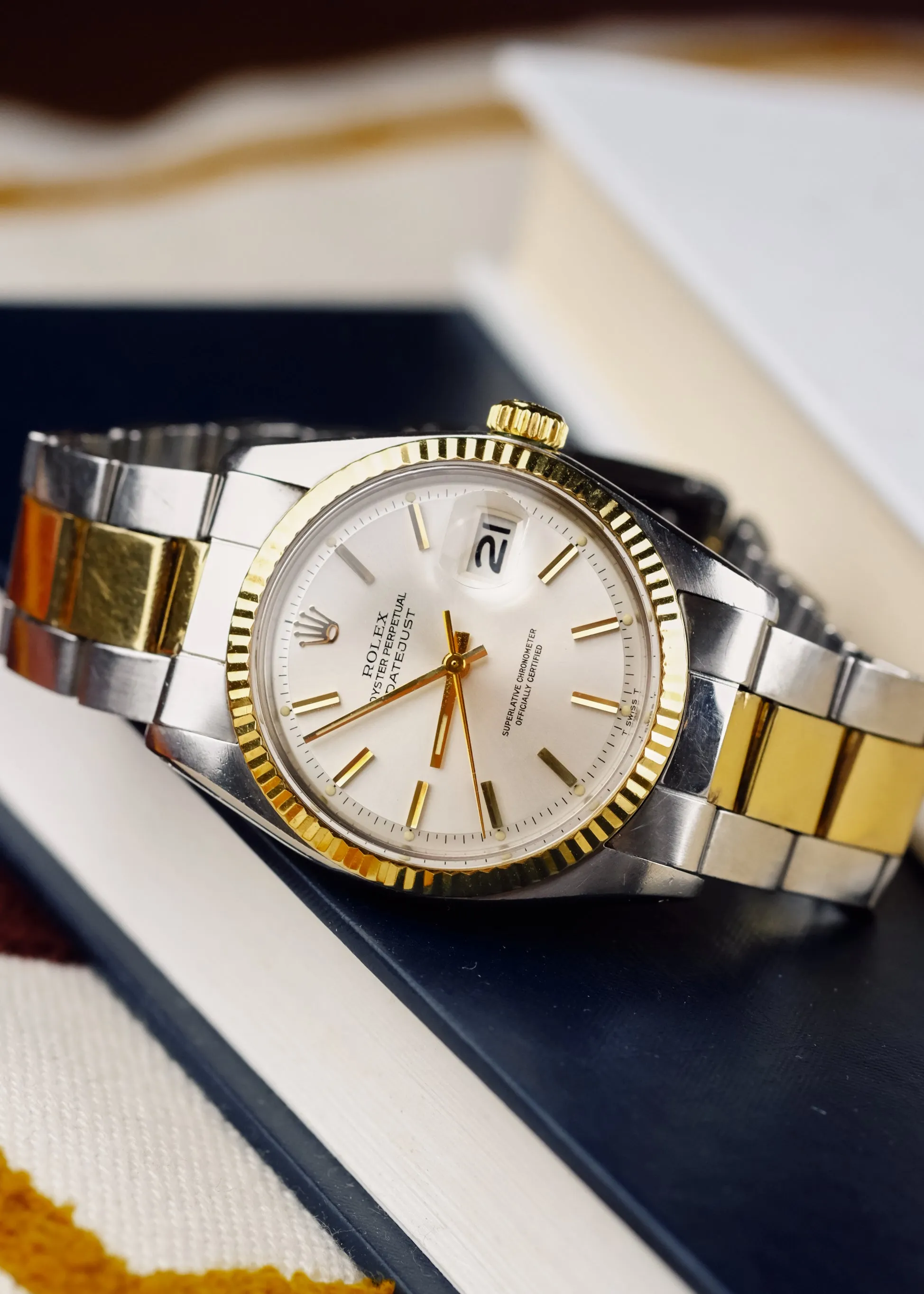 Rolex Datejust 1601 Two Tone Silver Dial Box & Papers - 1974