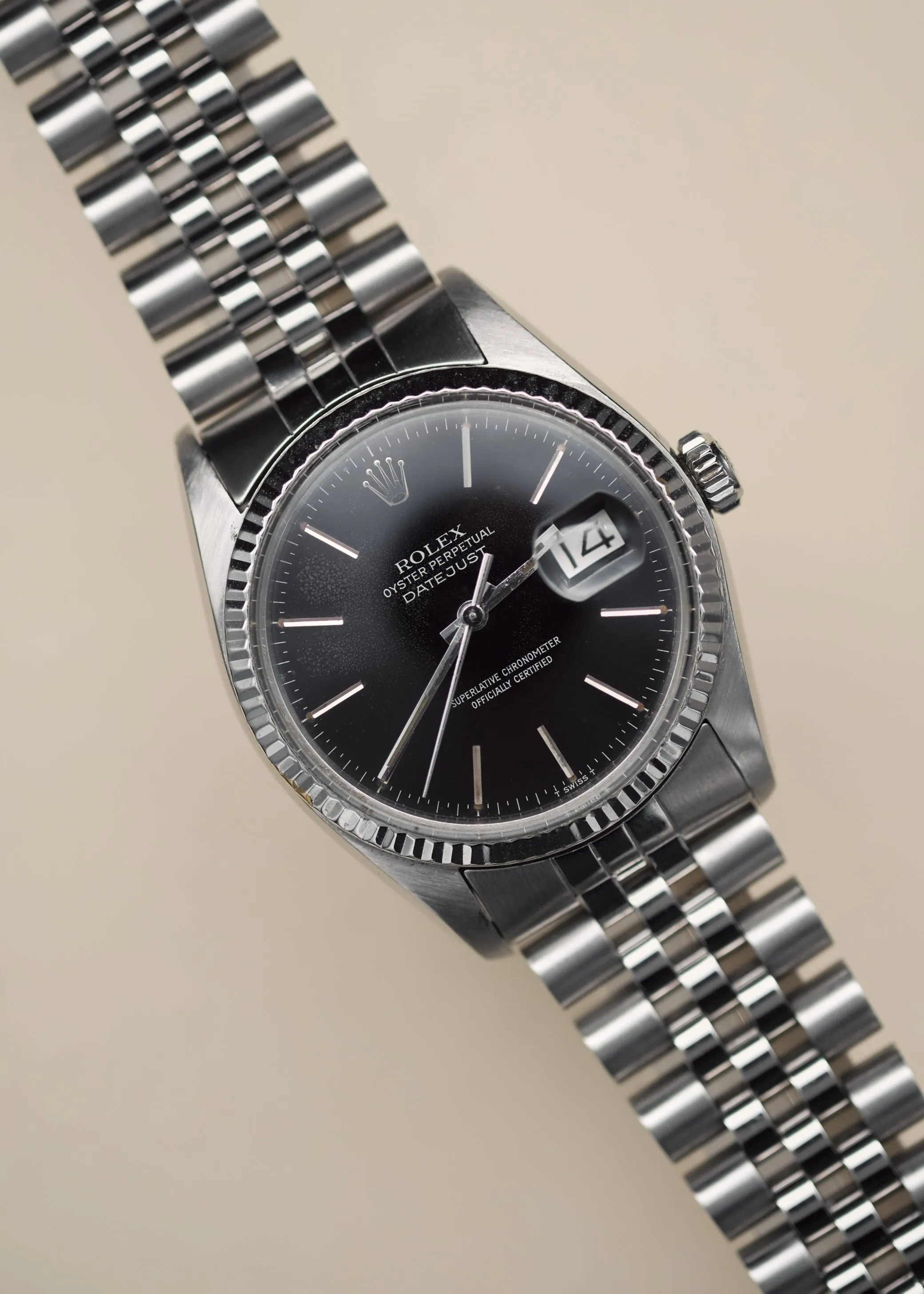 Rolex Datejust 16014 Glossy Black Dial 'Pumpkin' Patina - 1978