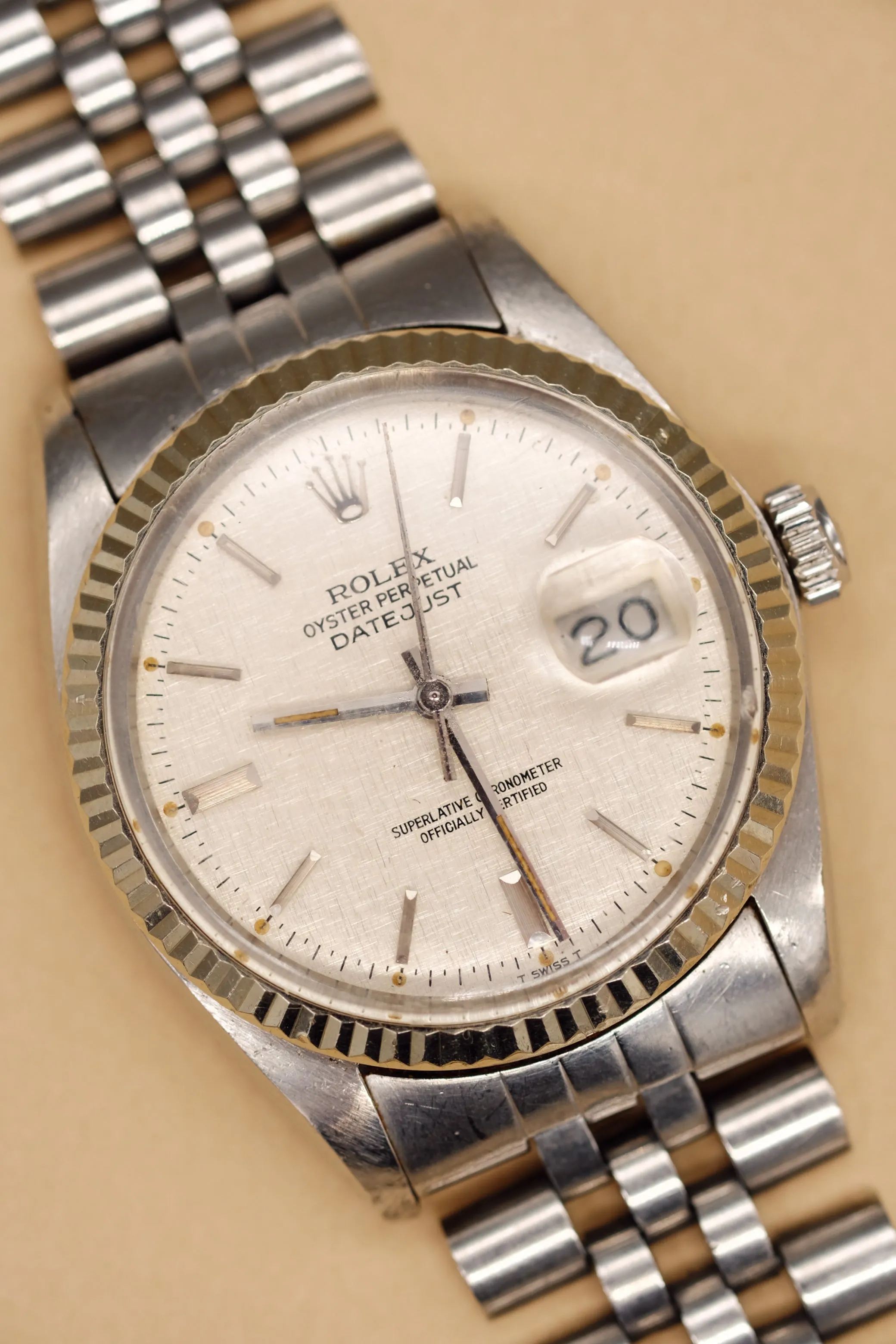 Rolex Datejust 16014 Linen Dial Orange Patina - 1982