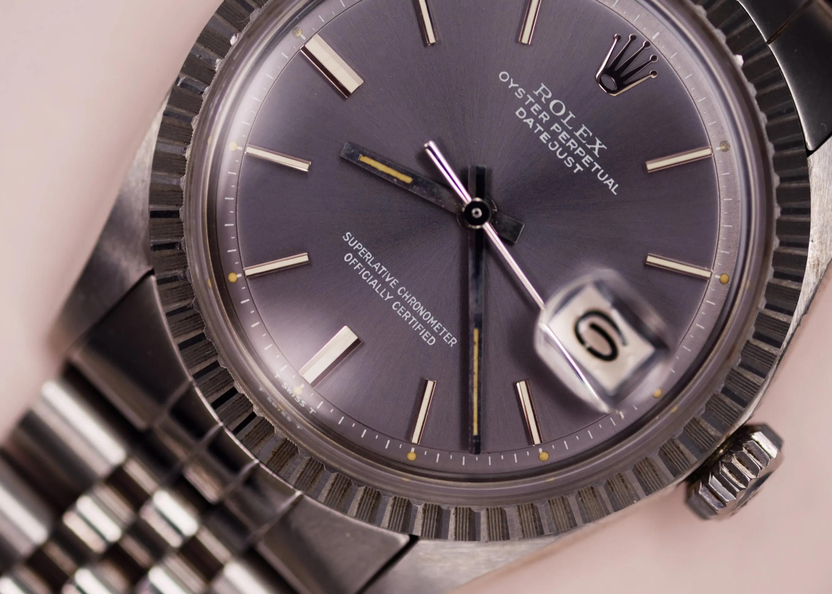 Rolex Datejust 1603 Lavender Dial Unpolished - 1978