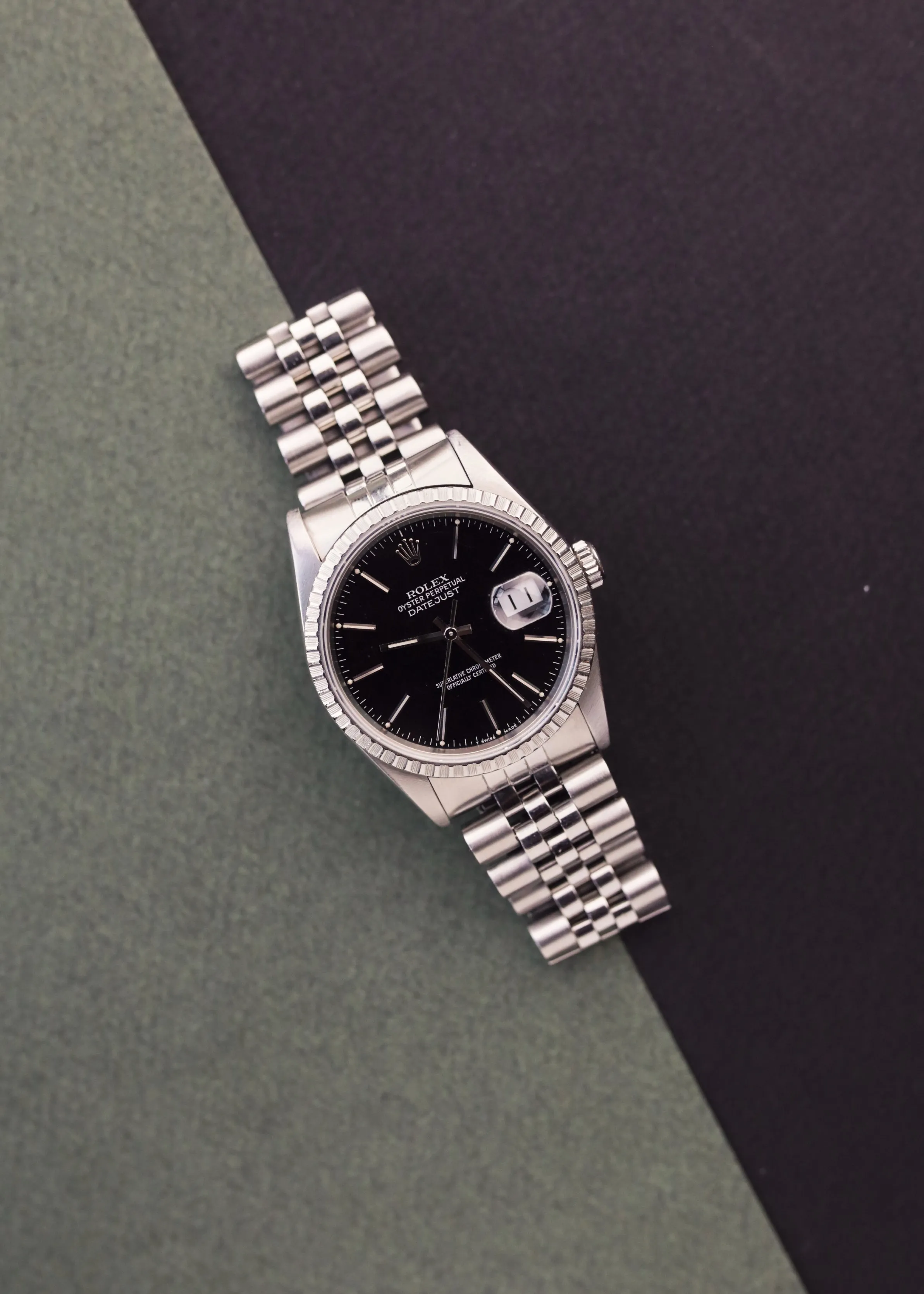Rolex Datejust 16220 Black Sandy Dial w/Box - 1989