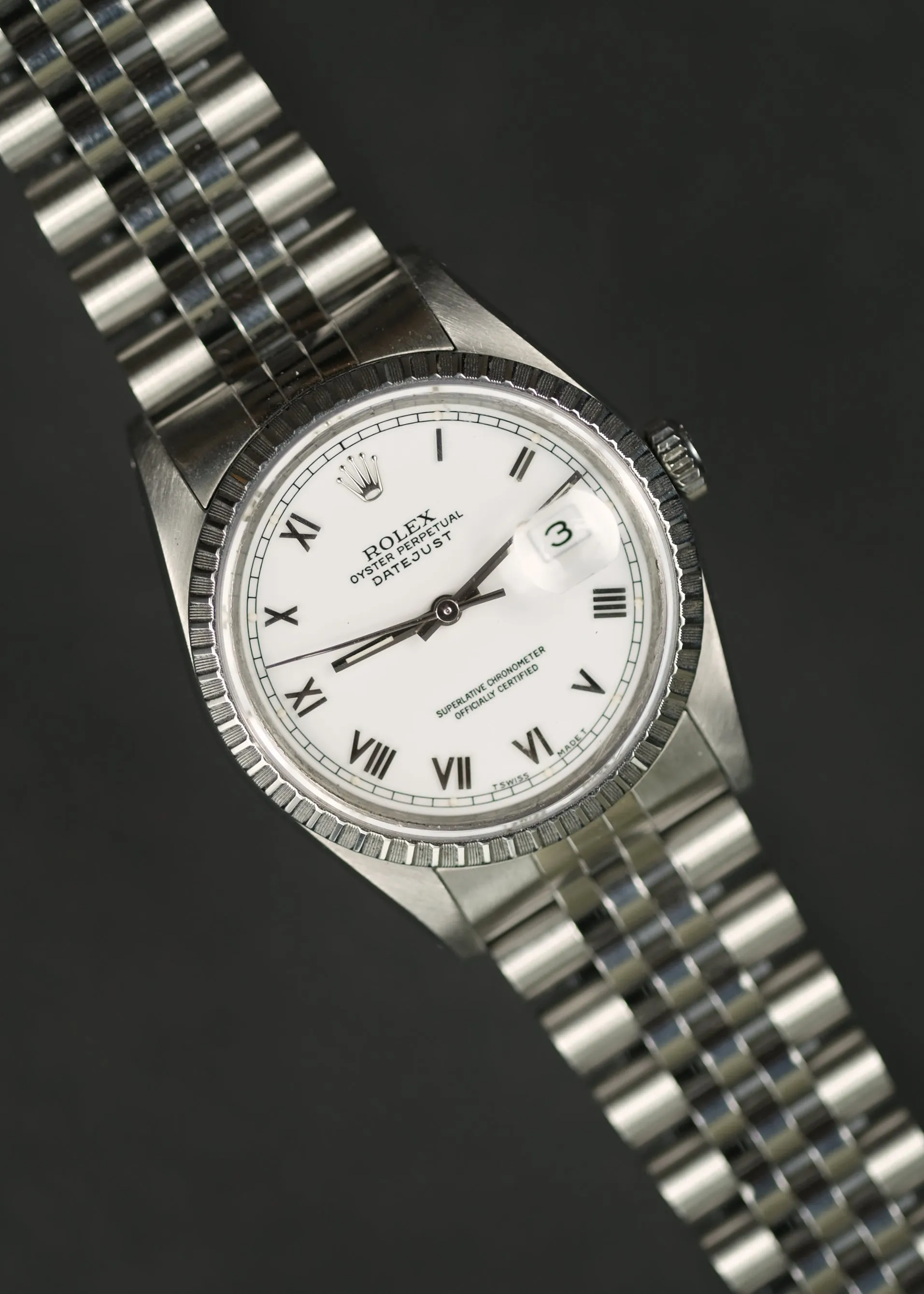 Rolex Datejust 16220 Box & Papers Roman Dial - 1991