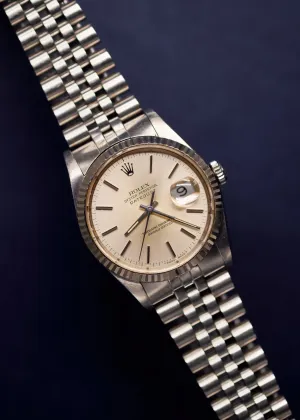 Rolex Datejust 16234 Silver Tropical Dial Unpolished - 1990