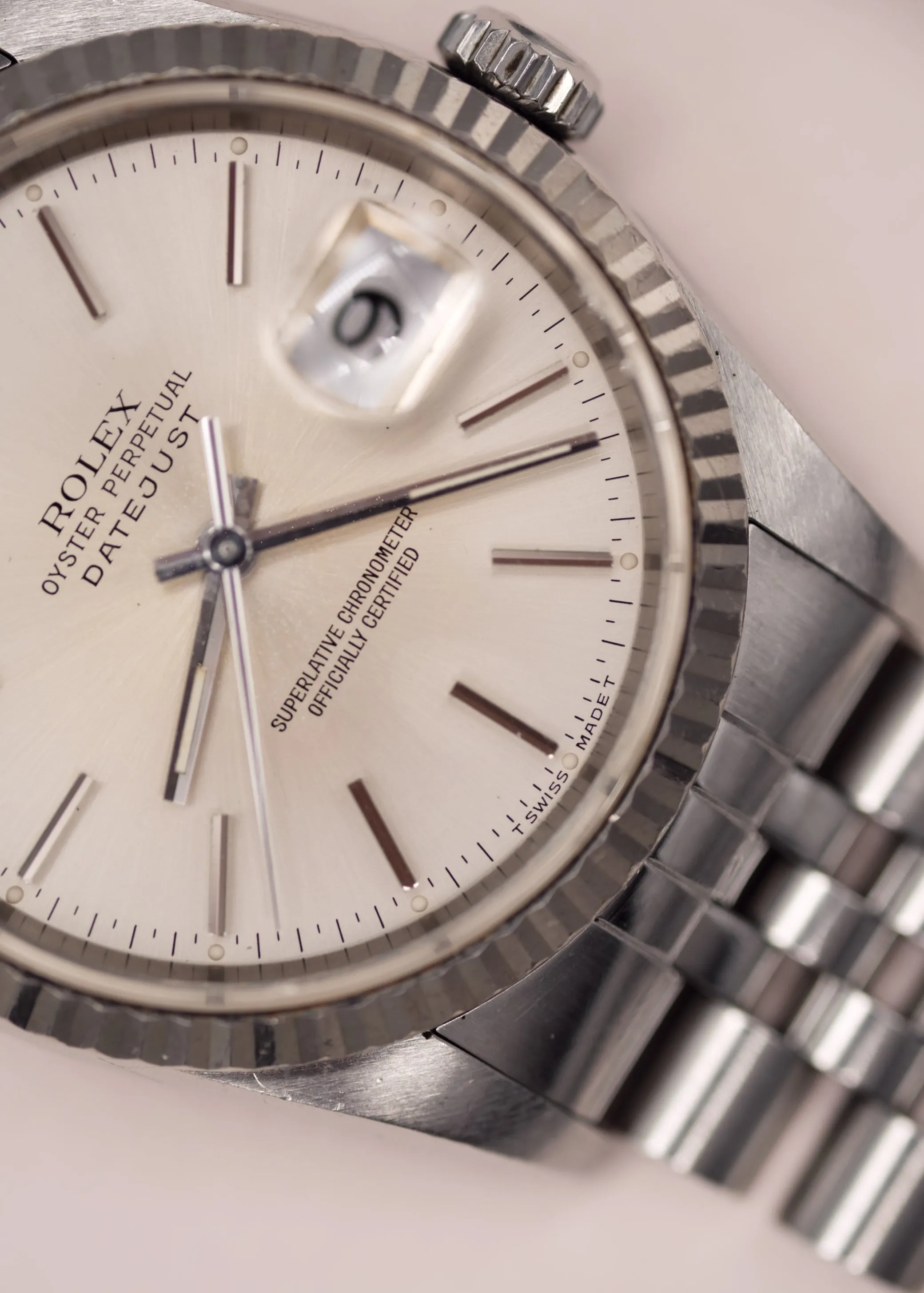 Rolex Datejust 16234 Silver Tropical Dial Unpolished - 1990