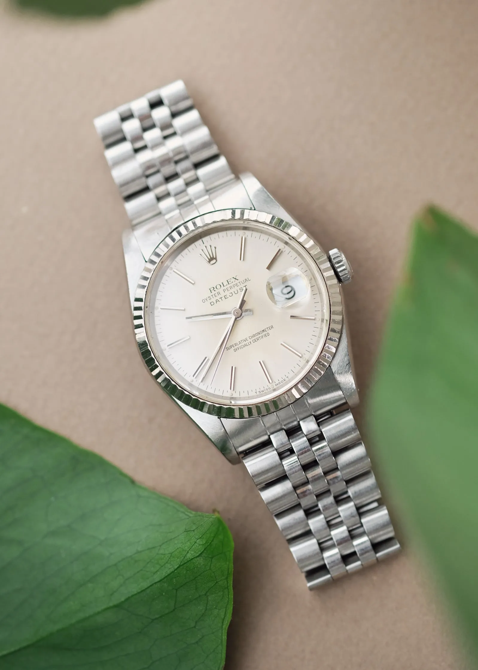 Rolex Datejust 16234 Silver Tropical Dial Unpolished - 1990