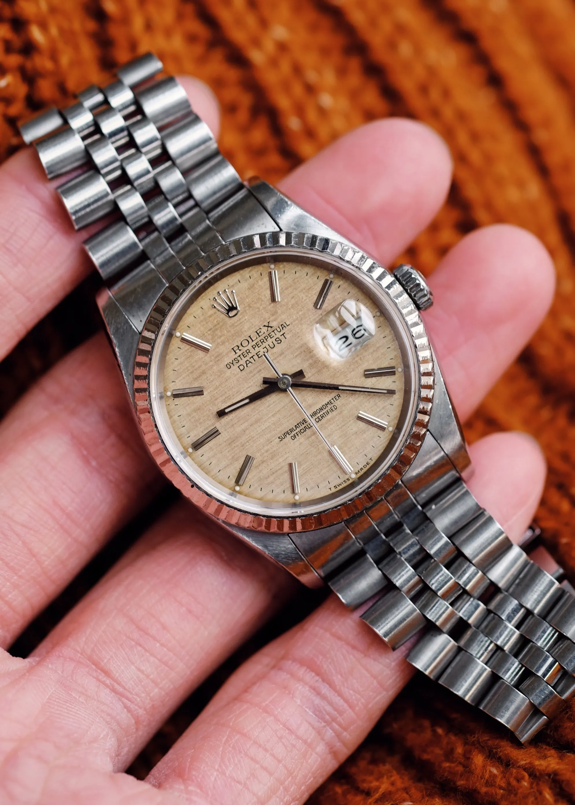 Rolex Datejust 16234 Tropical Linen Dial Unpolished  - 1991