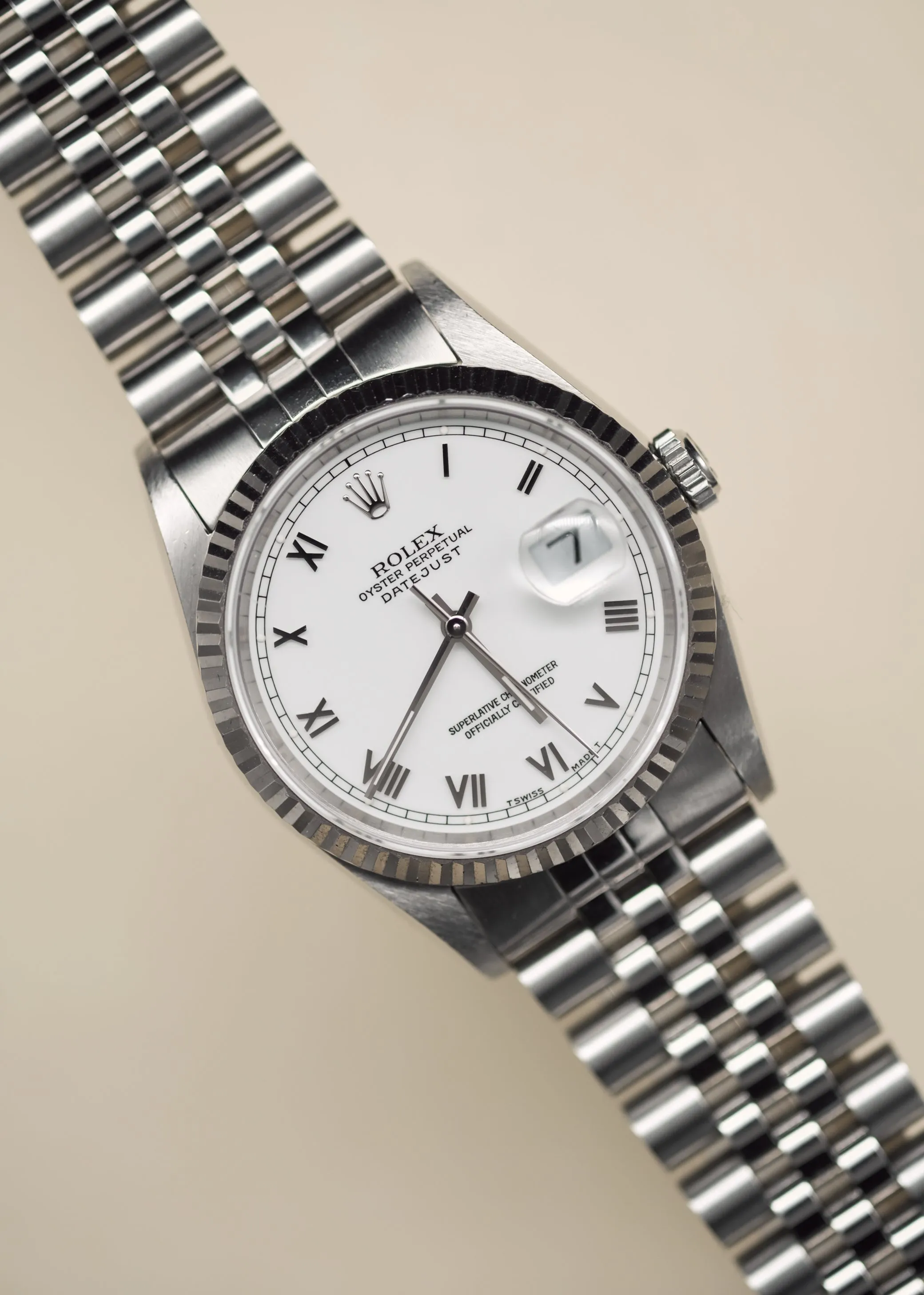 Rolex Datejust 16234 White Enamel Roman Dial - 1966