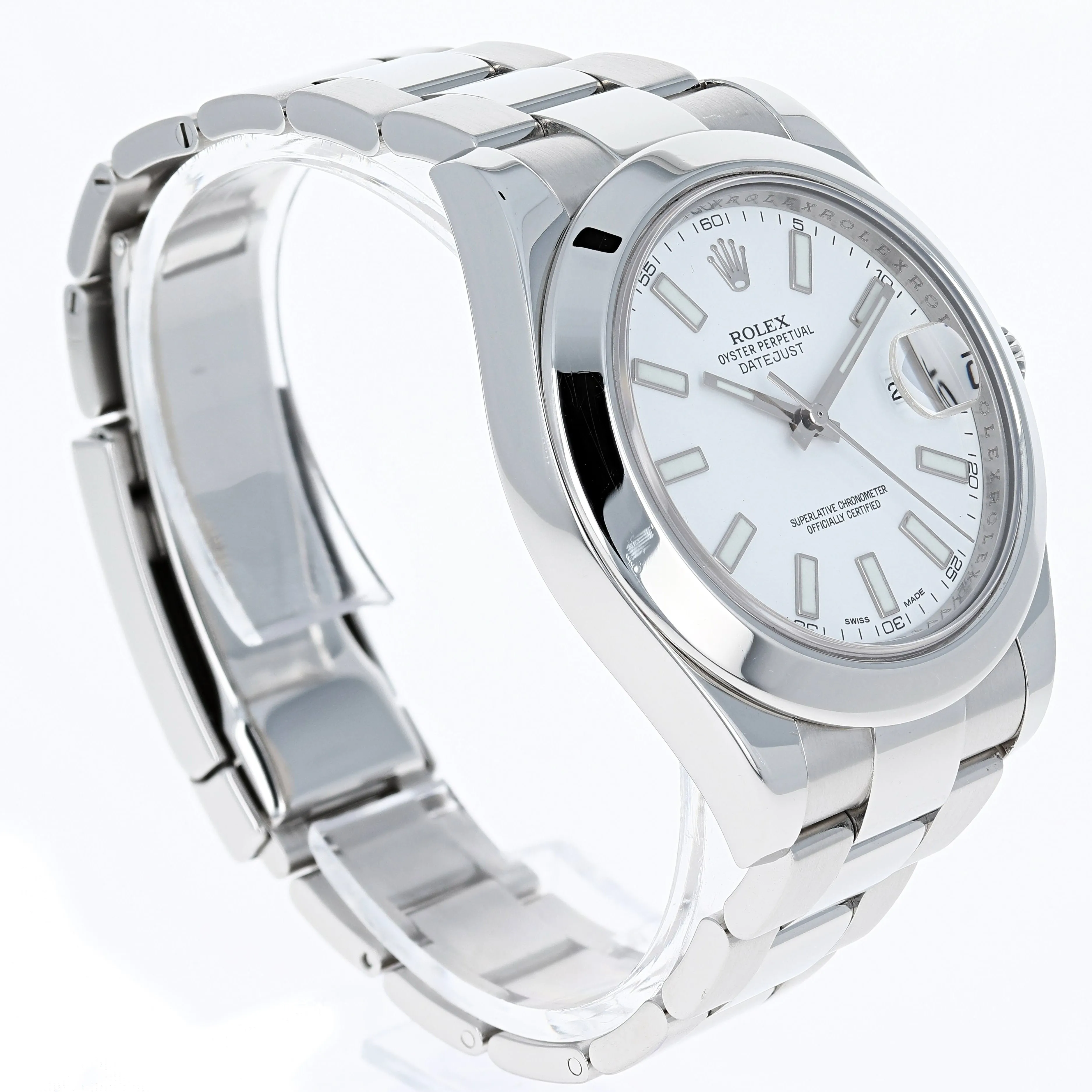 Rolex Datejust II 116300 White Stick 2015 Papers Box Oyster Steel 41 mm