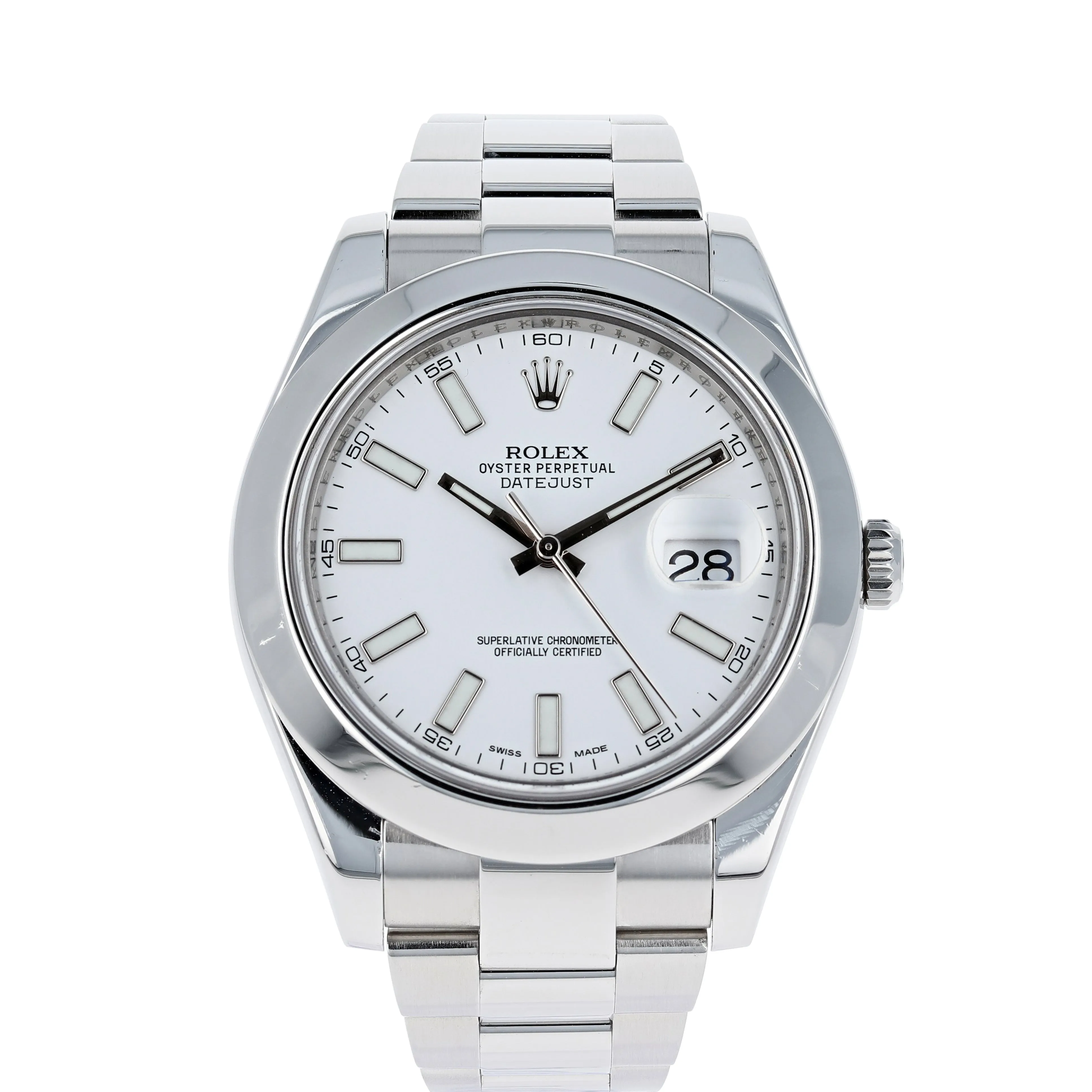 Rolex Datejust II 116300 White Stick 2015 Papers Box Oyster Steel 41 mm
