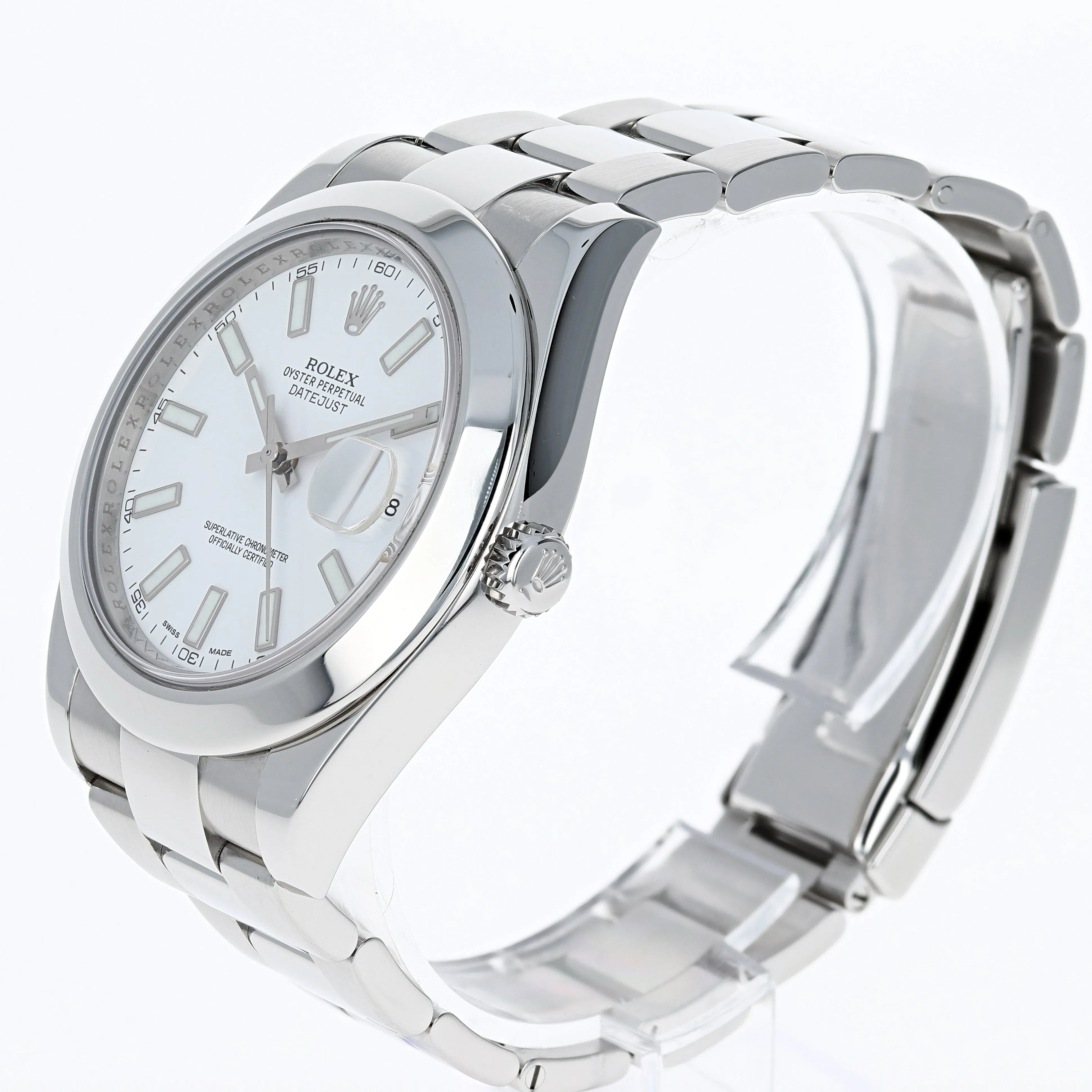 Rolex Datejust II 116300 White Stick 2015 Papers Box Oyster Steel 41 mm