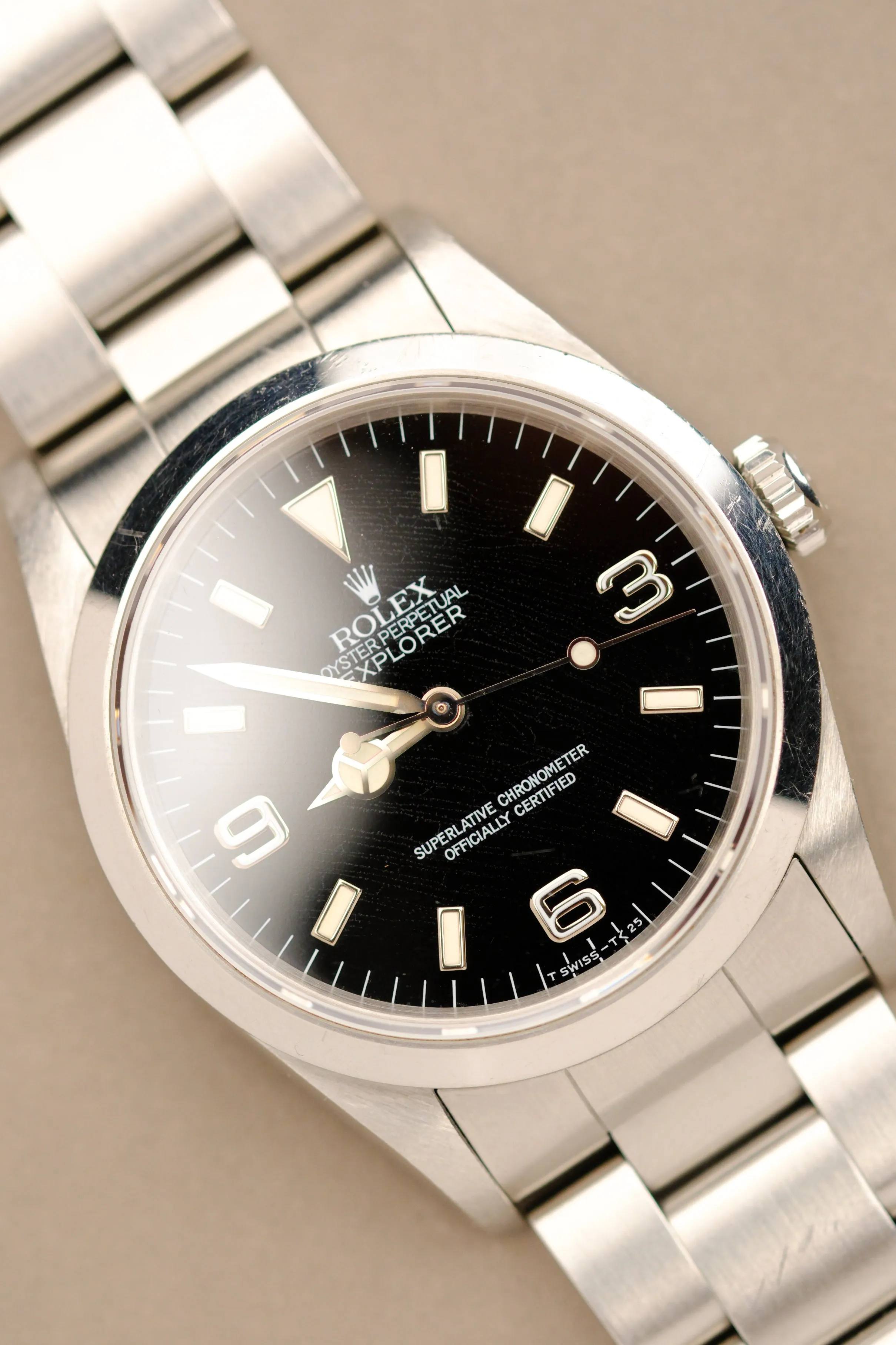 Rolex Explorer I 14270 Light Cream Patina Crazed Dial - 1991