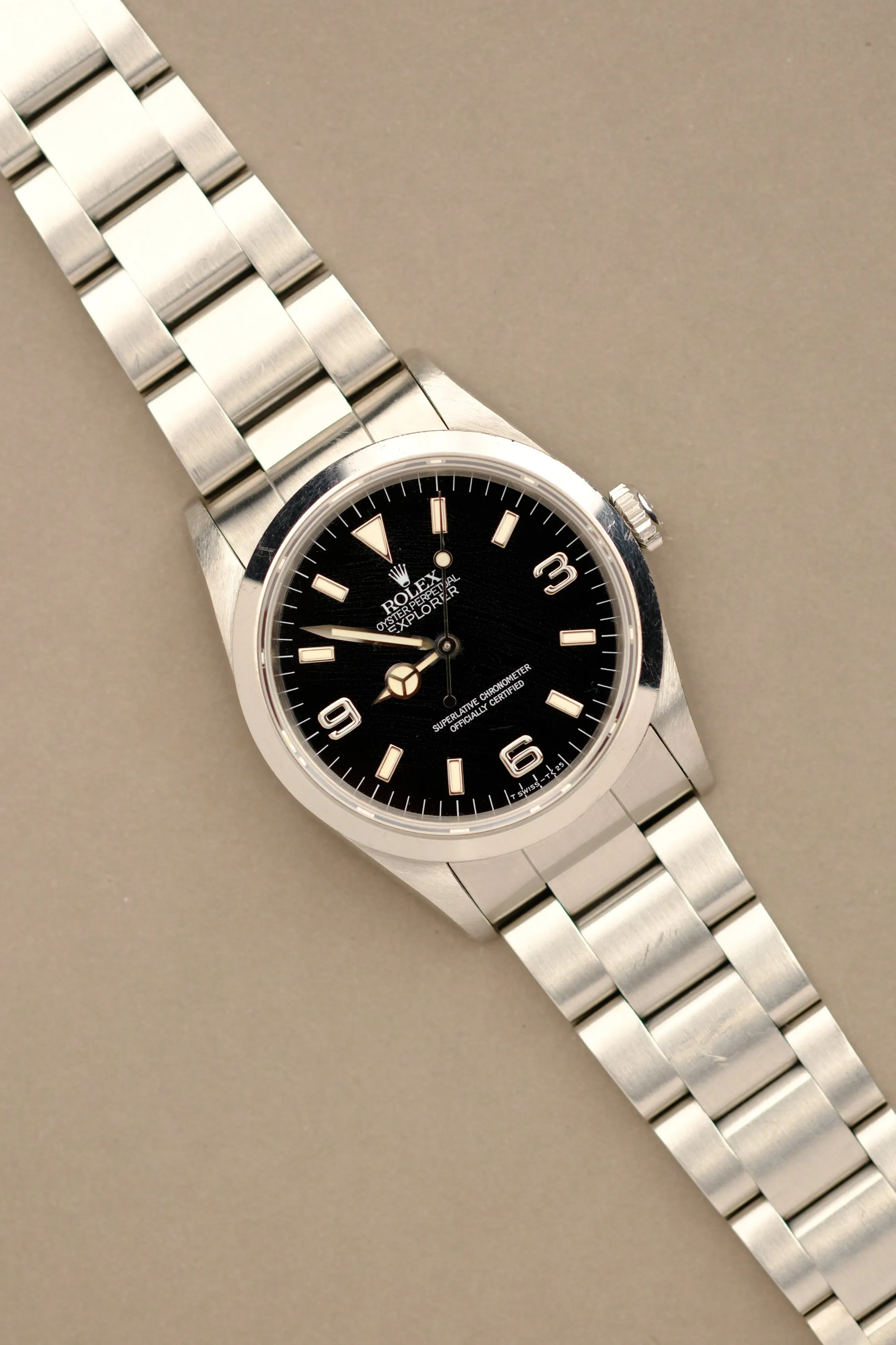 Rolex Explorer I 14270 Light Cream Patina Crazed Dial - 1991