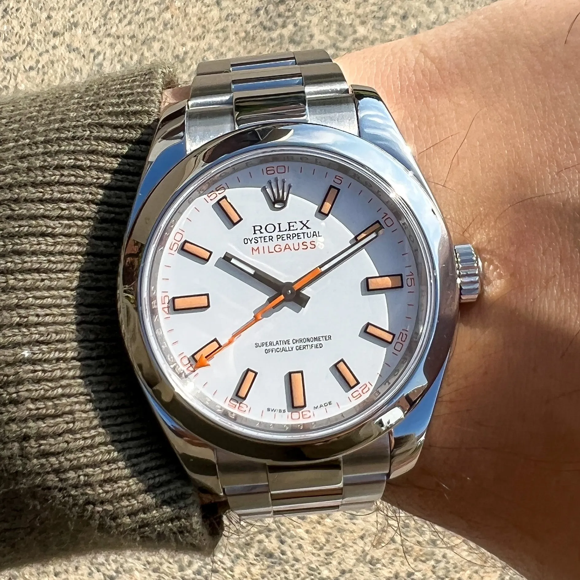 Rolex Milgauss 116400 White 2009 Box Papers Full Set Steel 40 mm