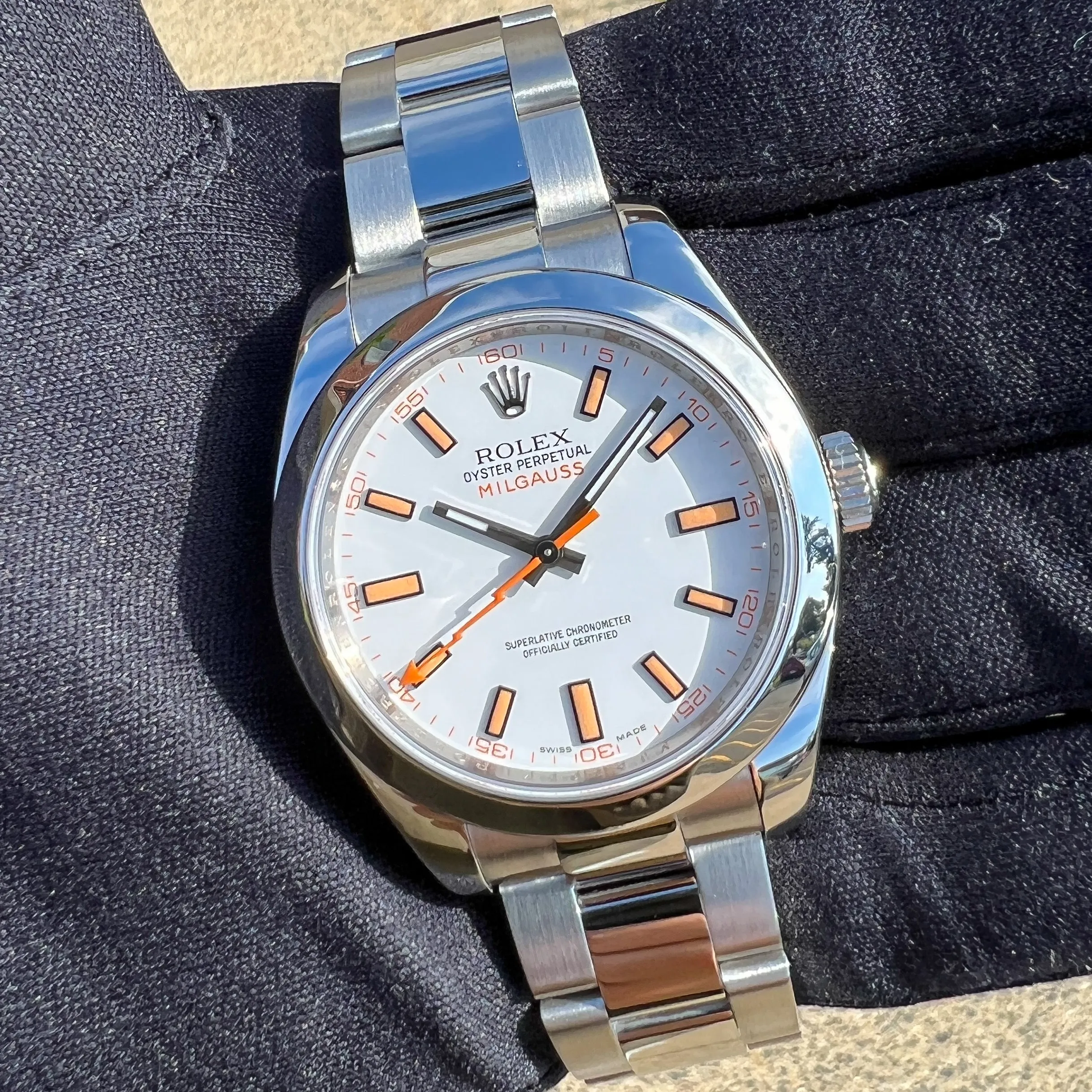 Rolex Milgauss 116400 White 2009 Box Papers Full Set Steel 40 mm