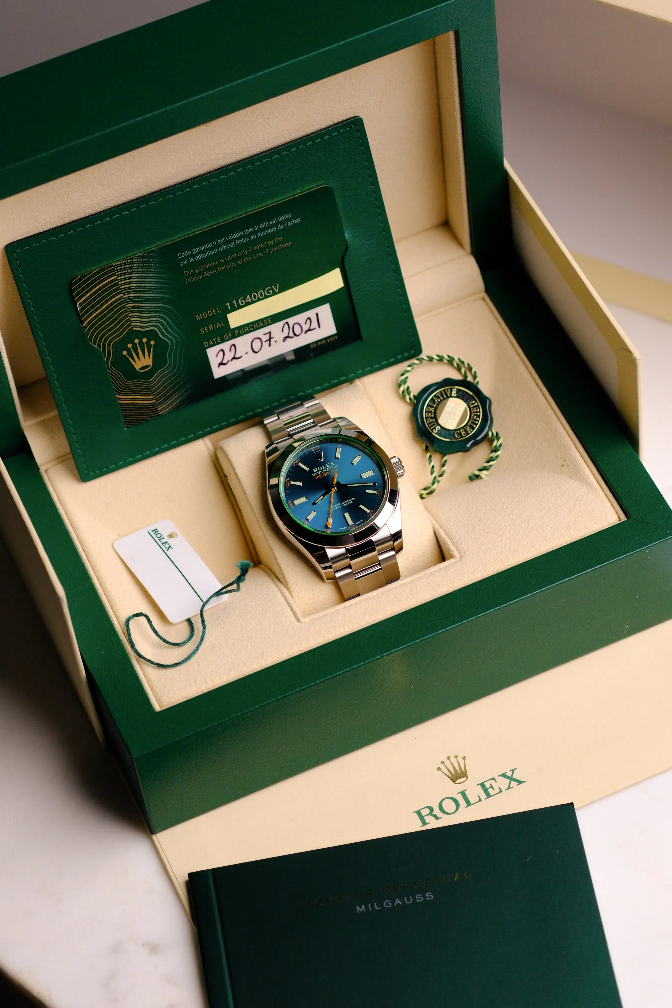 Rolex Milgauss 116400GV Complete - 2021