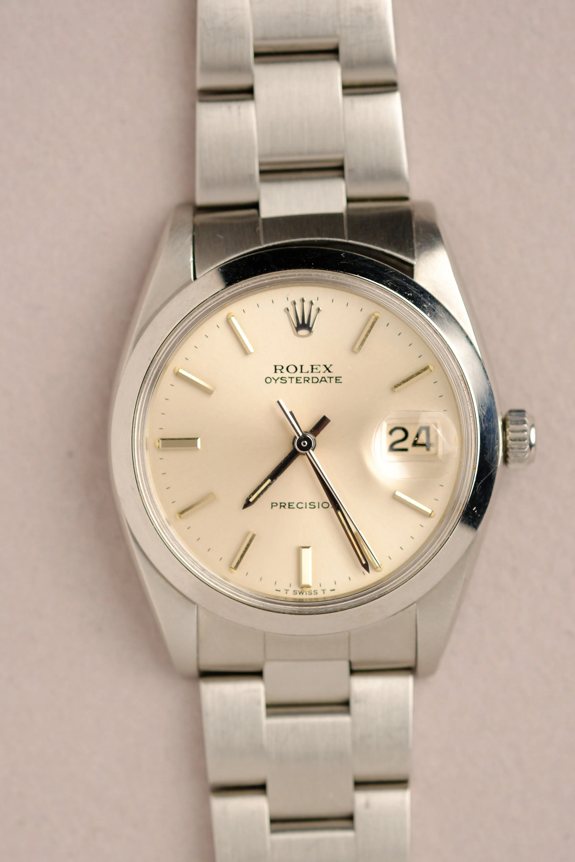 Rolex Oysterdate Precision 6694 Silver Tritium Dial - 1966