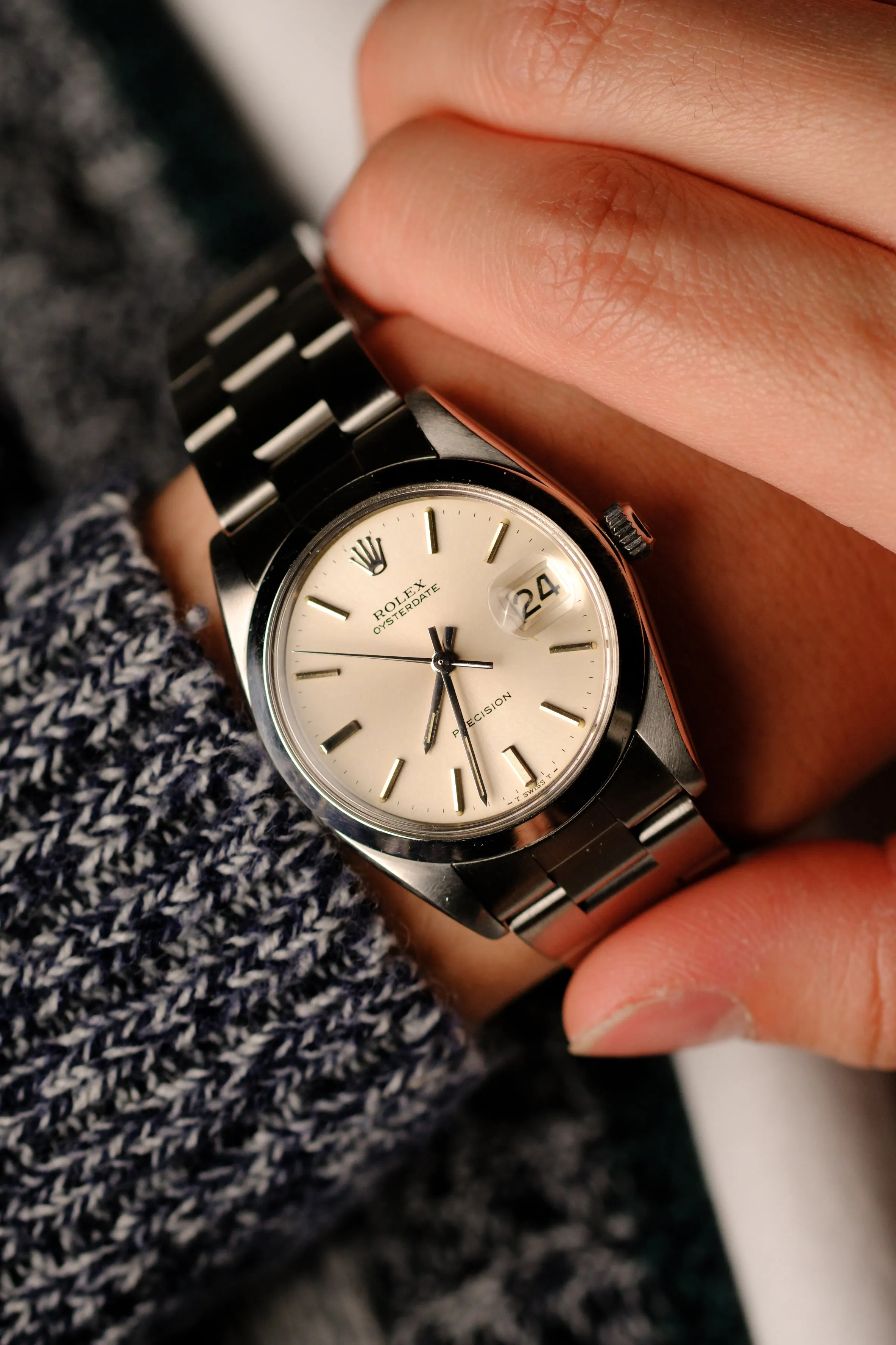 Rolex Oysterdate Precision 6694 Silver Tritium Dial - 1966