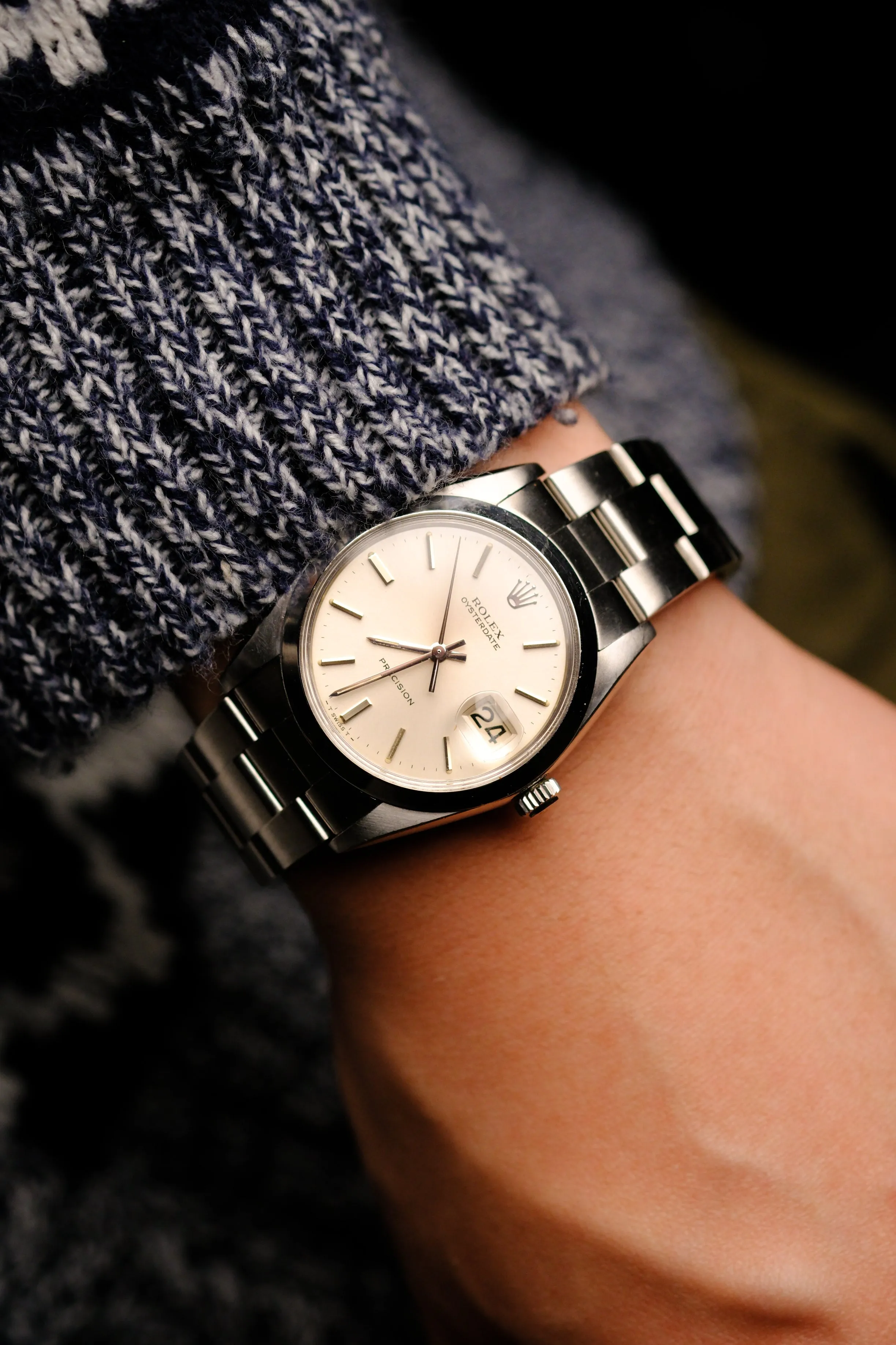 Rolex Oysterdate Precision 6694 Silver Tritium Dial - 1966
