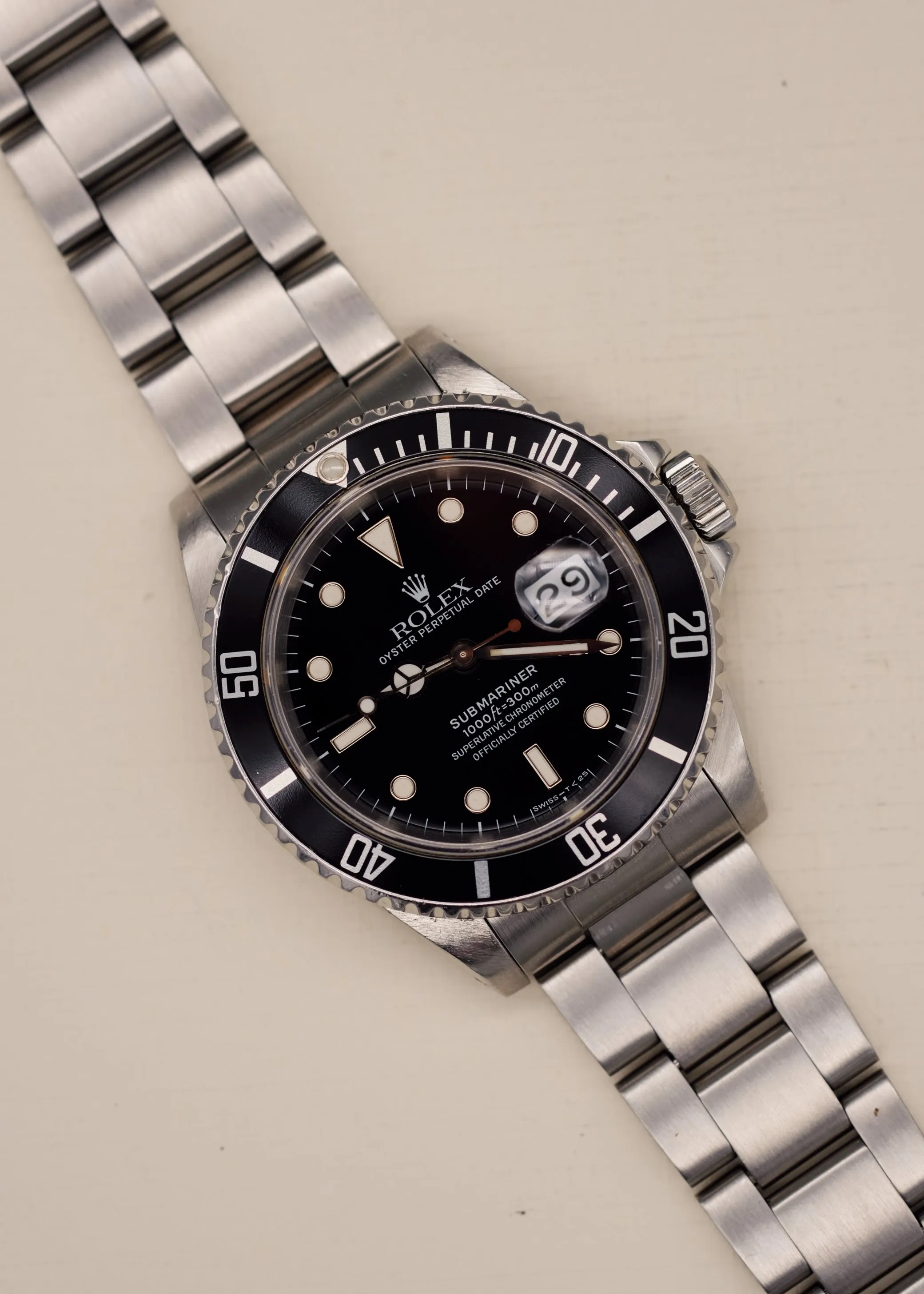 Rolex Submariner 16610 Light Cream Patina - 1989