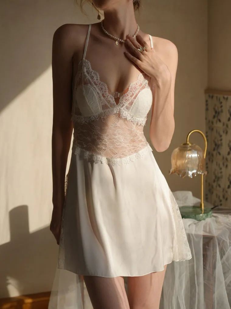 Romance Lace Panel Criss-Cross Back Slip
