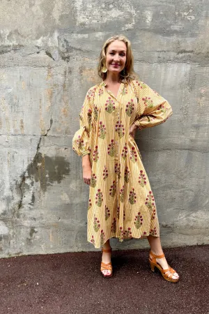 ROSELLE PHOENIX DUSTER DRESS MARIGOLD STRIPE