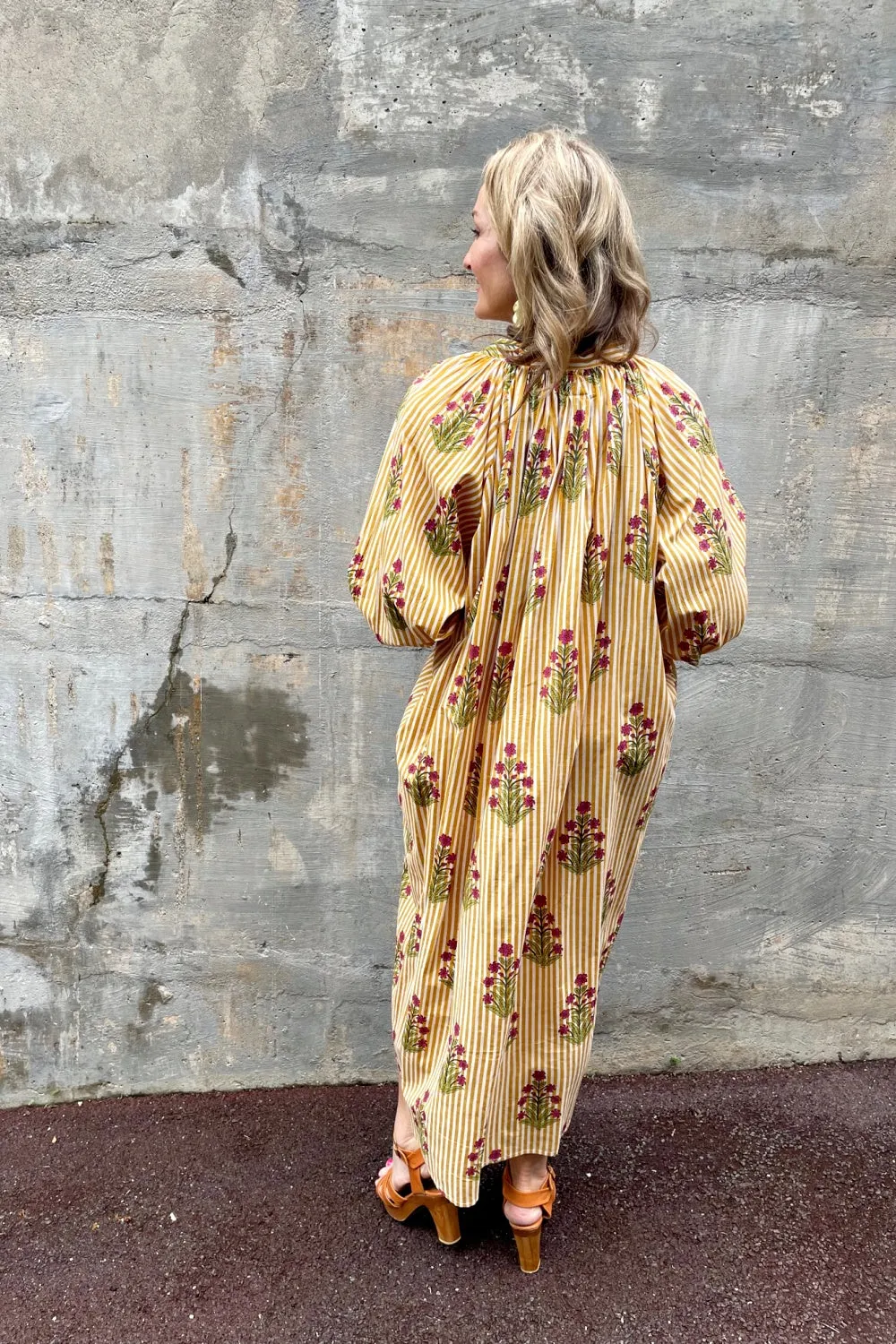 ROSELLE PHOENIX DUSTER DRESS MARIGOLD STRIPE