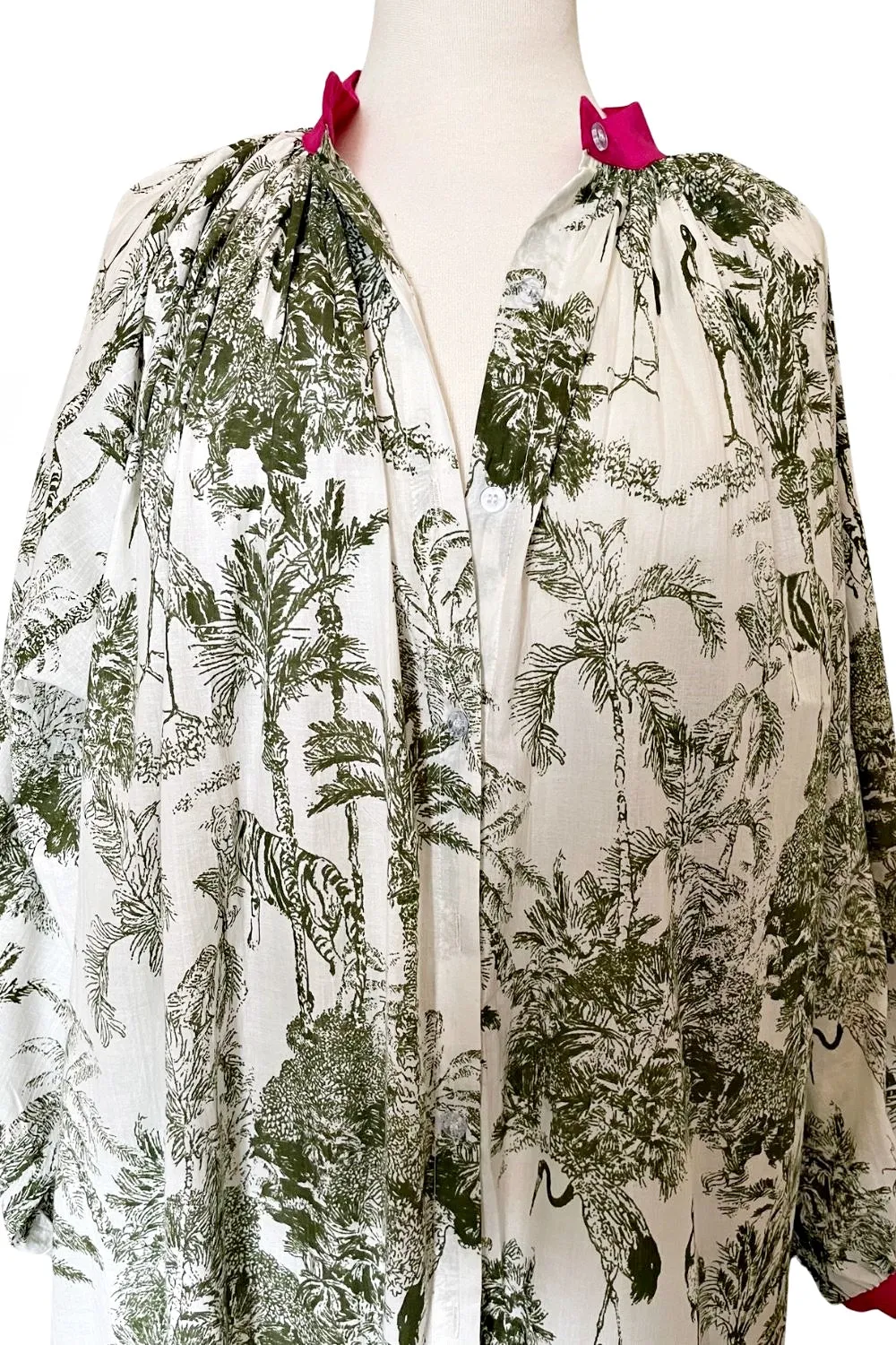 ROSELLE PHOENIX DUSTER DRESS OLIVE TOILE