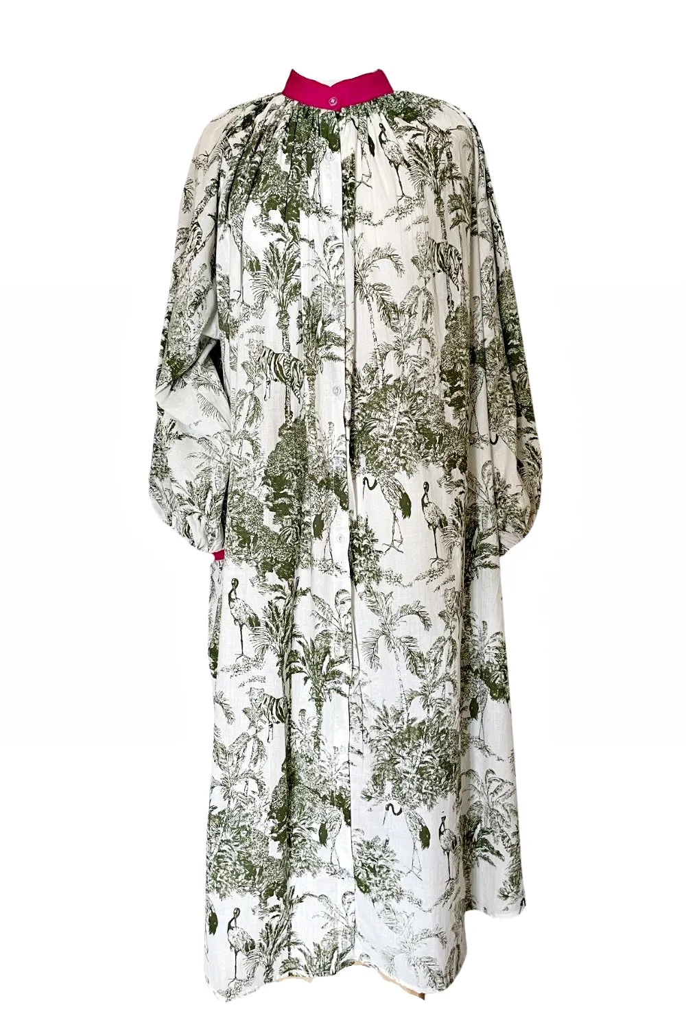 ROSELLE PHOENIX DUSTER DRESS OLIVE TOILE
