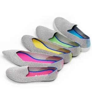 Rothy’s Kids Shiny Sparkly Loafer Iridescent Limited Edition Girls Flats
