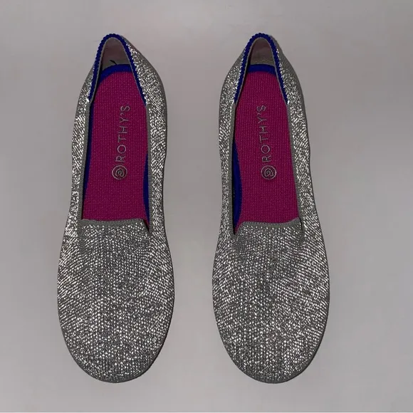 Rothy’s Kids Shiny Sparkly Loafer Iridescent Limited Edition Girls Flats