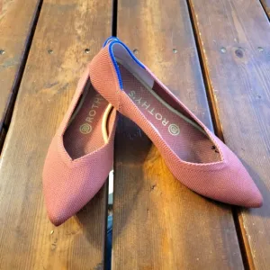 Rothy’s Pointed Toe Orange Red Persimmon Size 7 Flats slip-on Shoe