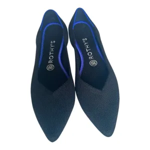 Rothy’s pointy flats black with blue rim size 8.5