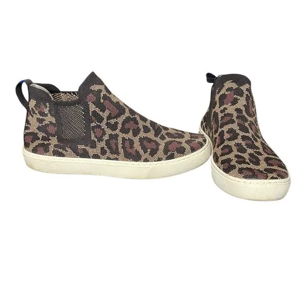 ROTHY’S The Chelsea Wildcat Textile Pull On Ankle Boots Women’s Size 9.5
