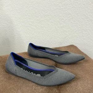 Rothy's The Point Knit Pointy Toe Slip On Ballet Flats Gray Slate Shoes