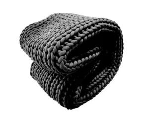 Royal Comfort Chunky Hand Knit Thick Weighted Blanket 6.3KG 203cm x 153cm - Charcoal