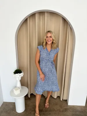 Ruby Dress -Blue/white
