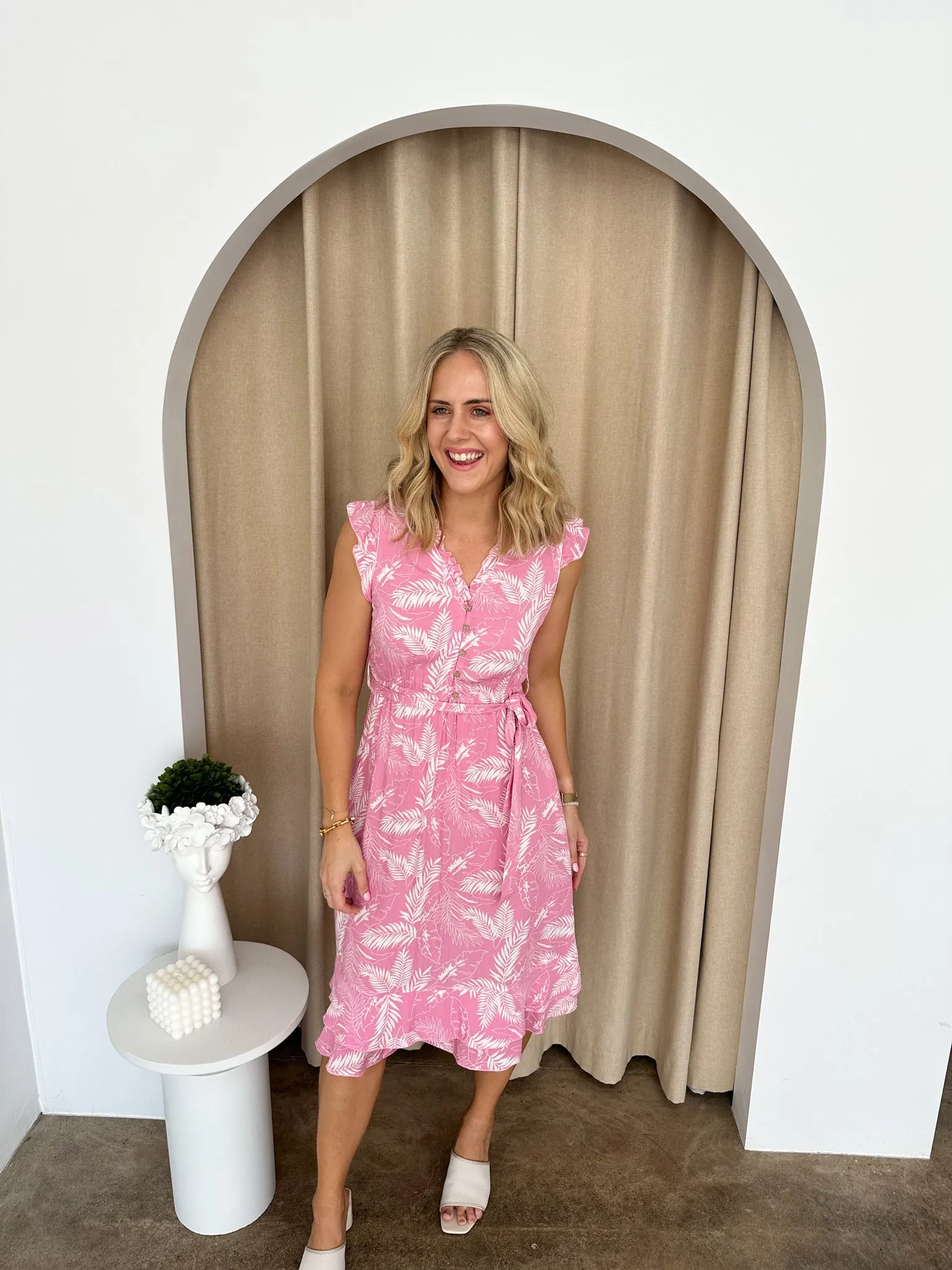 Ruby Dress -Pink/white