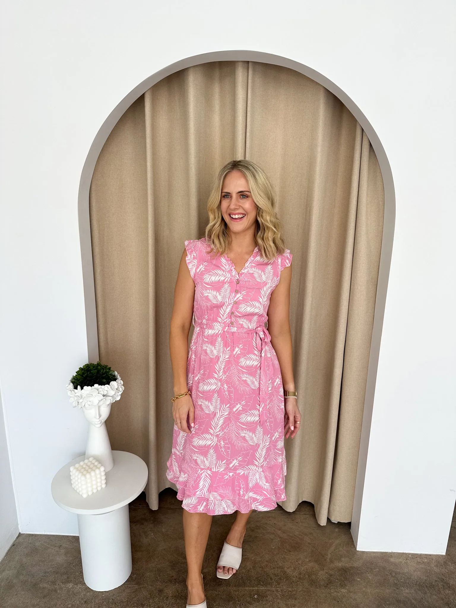 Ruby Dress -Pink/white