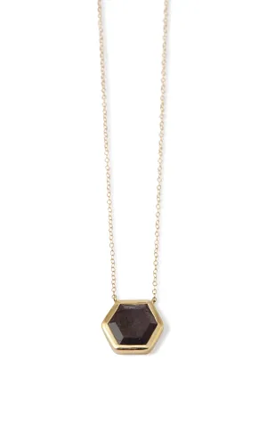 Ruby Slice Hexagon Pendant Necklace