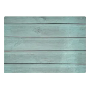 Rustic Turquoise Wood Design Tempered Glass Cutting Board
